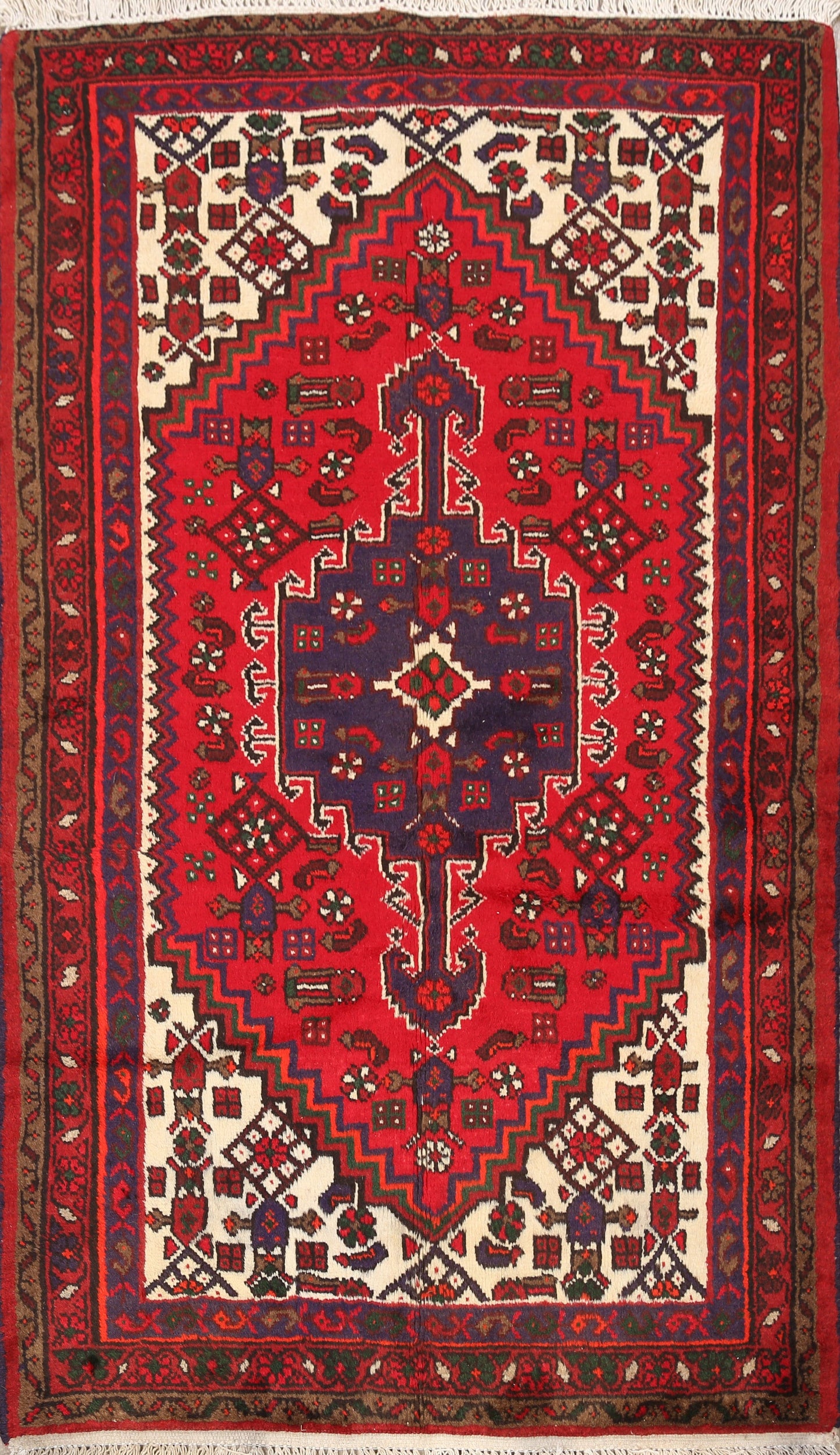 Tribal Hamedan Persian Area Rug 3x5