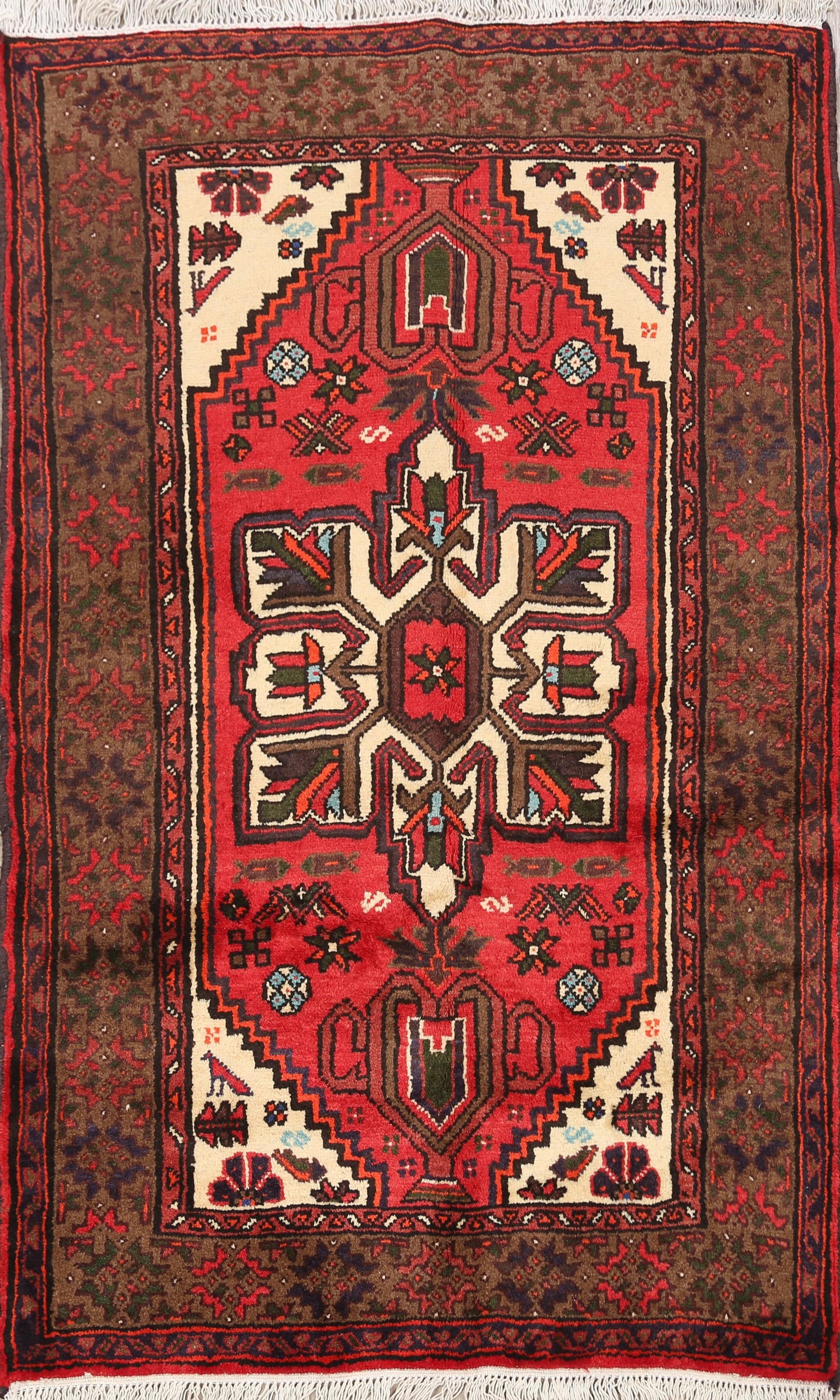 Tribal Hamedan Persian Area Rug 3x5