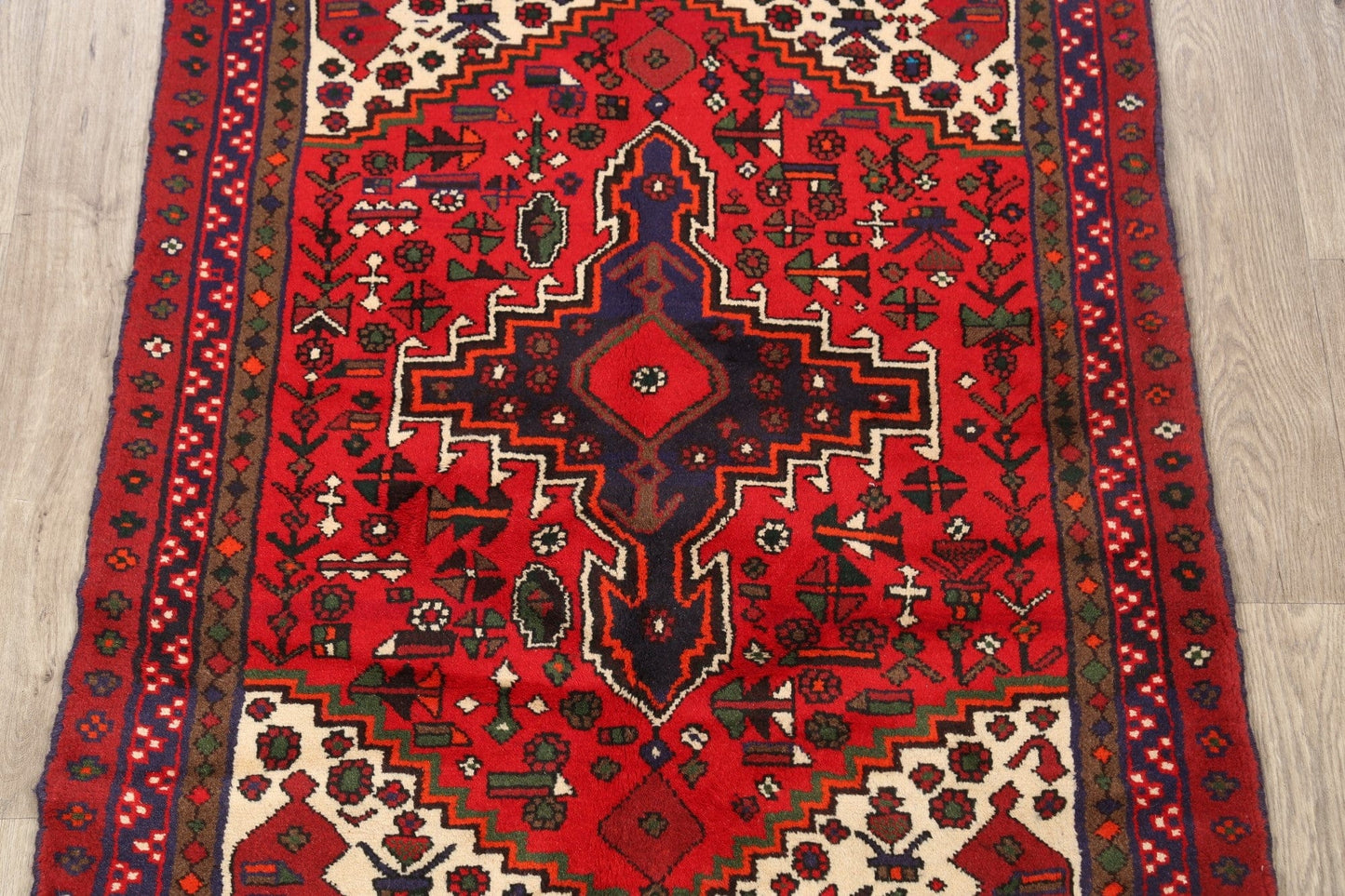 Tribal Hamedan Persian Area Rug 3x5