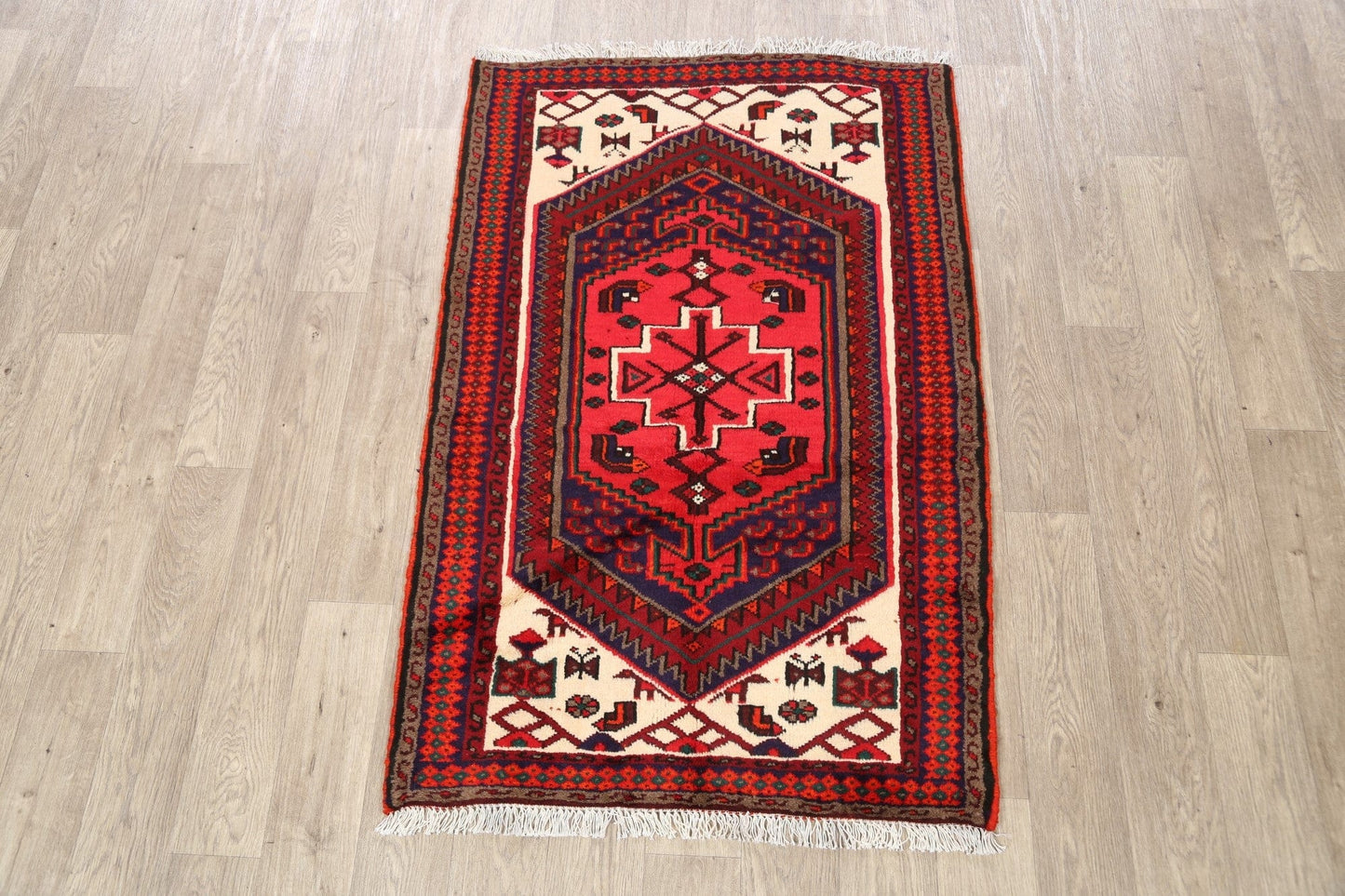 Tribal Hamedan Persian Area Rug 3x5