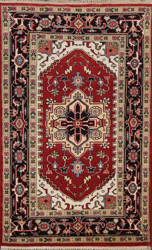 Geometric Heriz Oriental Area Rug 4x6