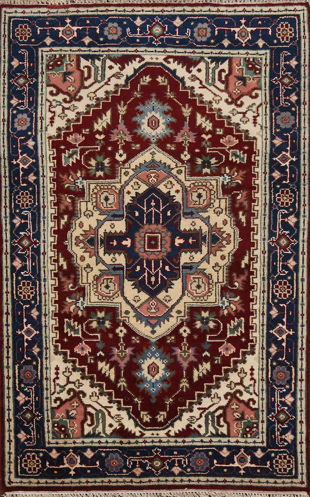 Geometric Heriz Oriental Area Rug 4x6