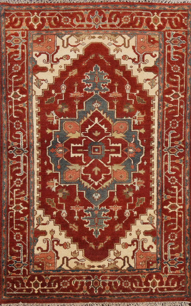 Geometric Heriz Oriental Area Rug 4x6