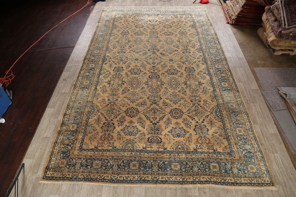 Pre-1900 Antique Kerman Vegetable Dye Persian Rug 11x18