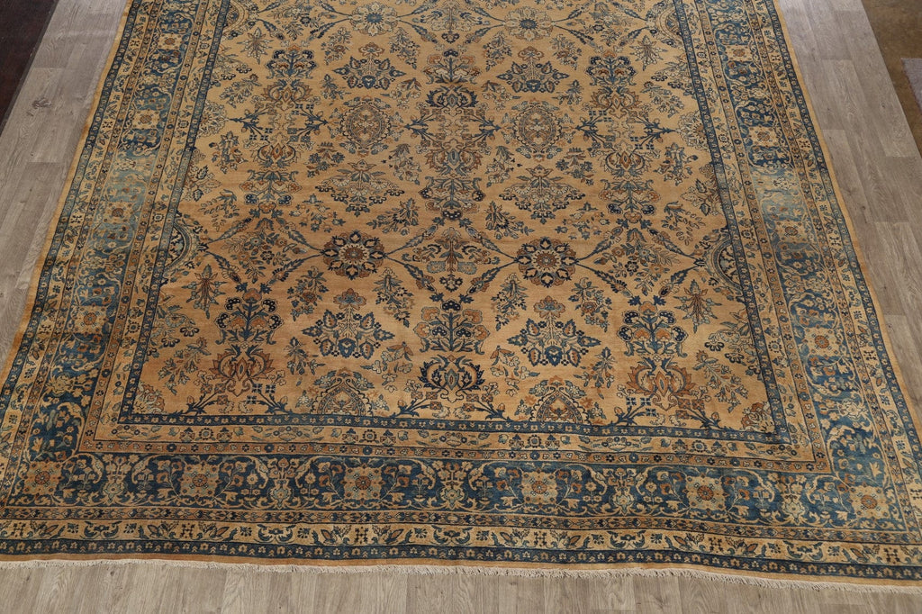 Pre-1900 Antique Kerman Vegetable Dye Persian Rug 11x18