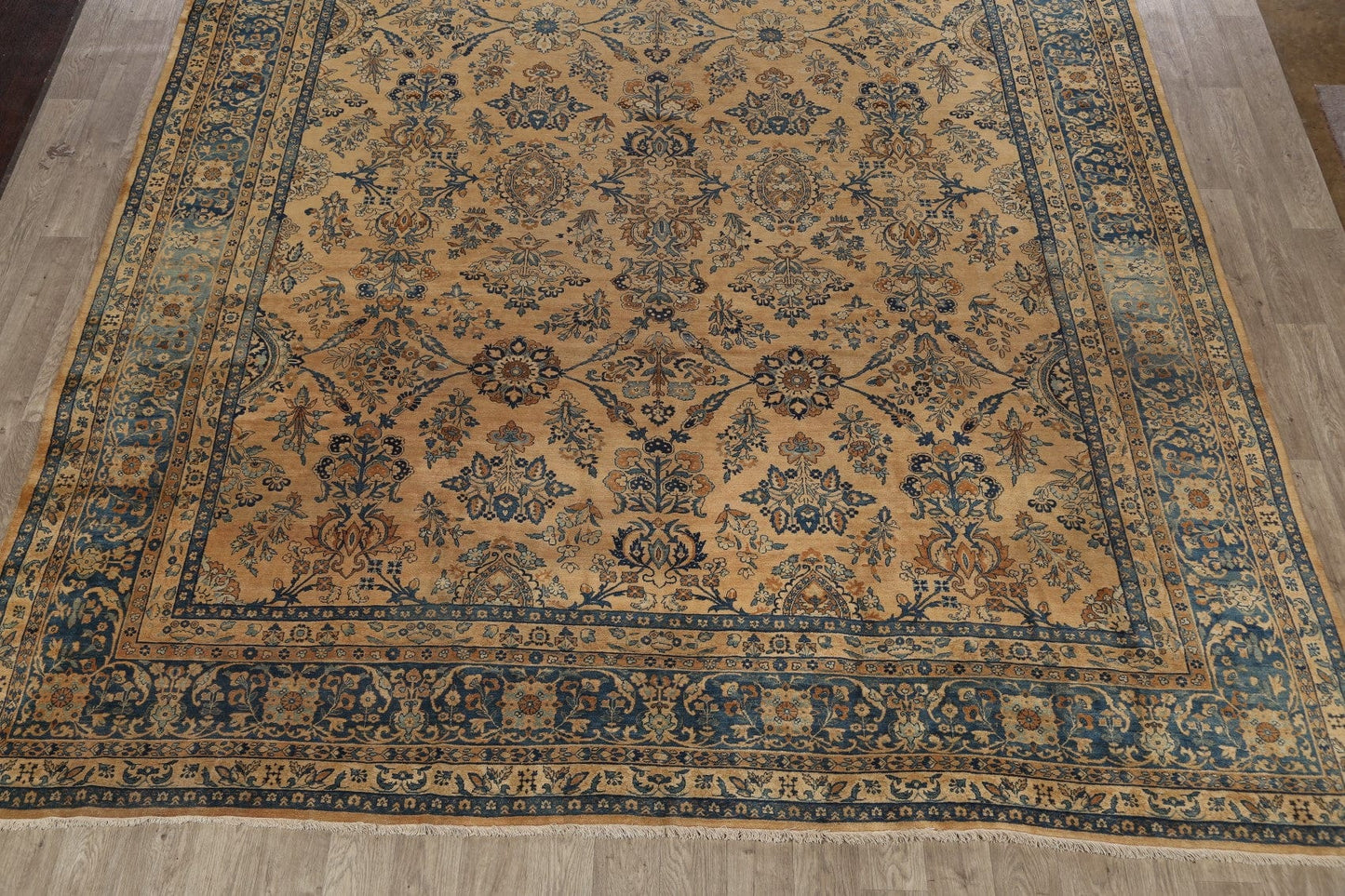 Pre-1900 Antique Kerman Vegetable Dye Persian Rug 11x18