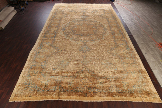 Antique Vegetable Dye Kerman Persian Area Rug 13x22 Large