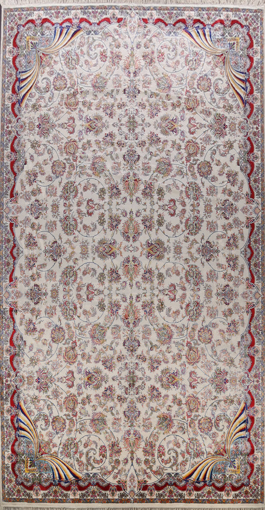 Large Floral Silk Tabriz Persian Area Rug 13x20