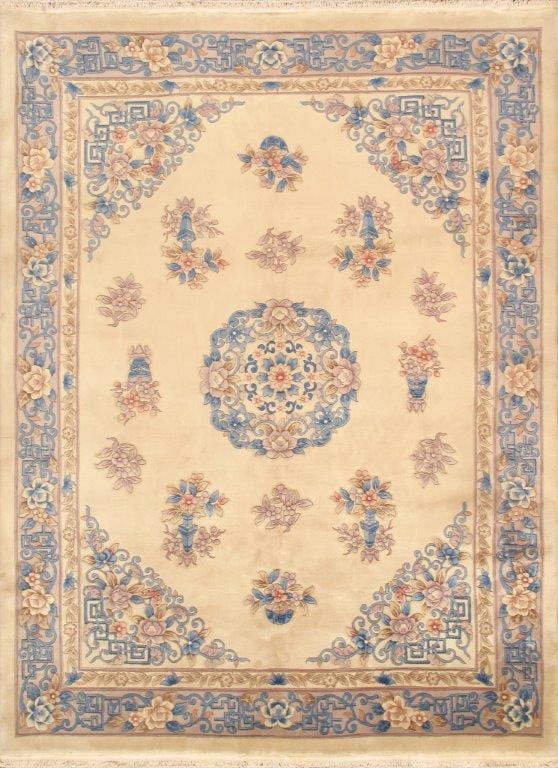 Art Deco Collection Hand-Knotted Lamb's Wool Area Rug- 8'10" X 11'10"