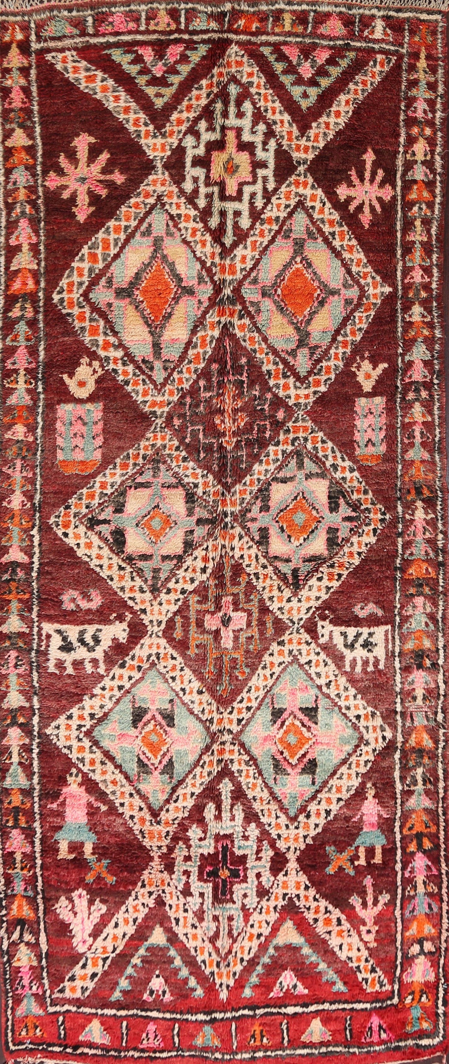 Tribal Moroccan Oriental Area Rug 5x11