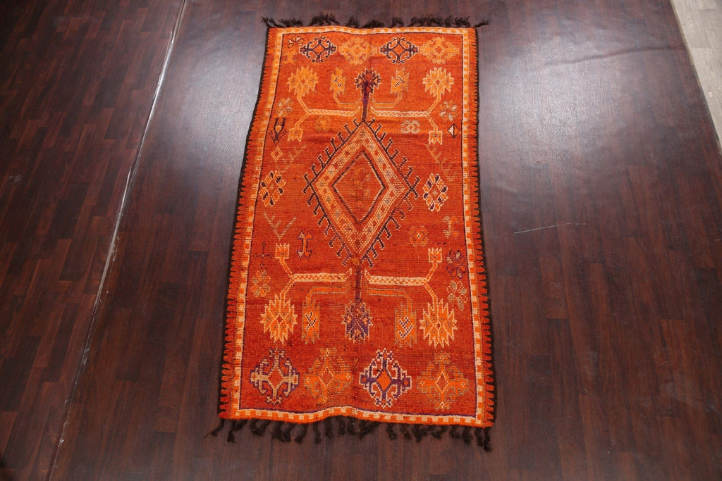 Antique Moroccan Vegetable Dye Oriental Area Rug 5x10