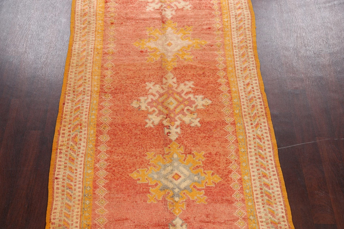 Antique Moroccan Vegetable Dye Oriental Runner Rug 4x11