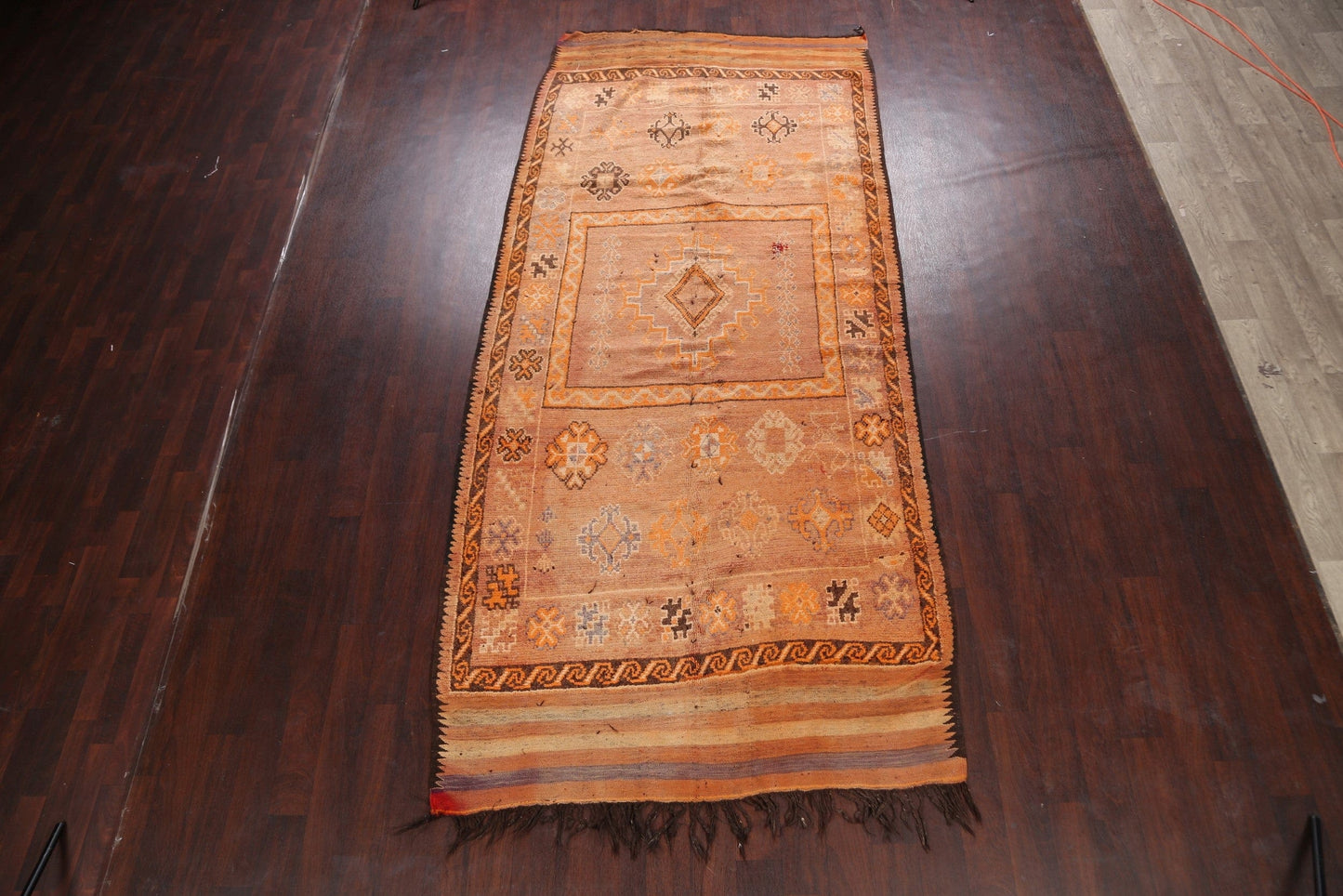 Antique Geometric Moroccan Oriental Runner Rug 5x12