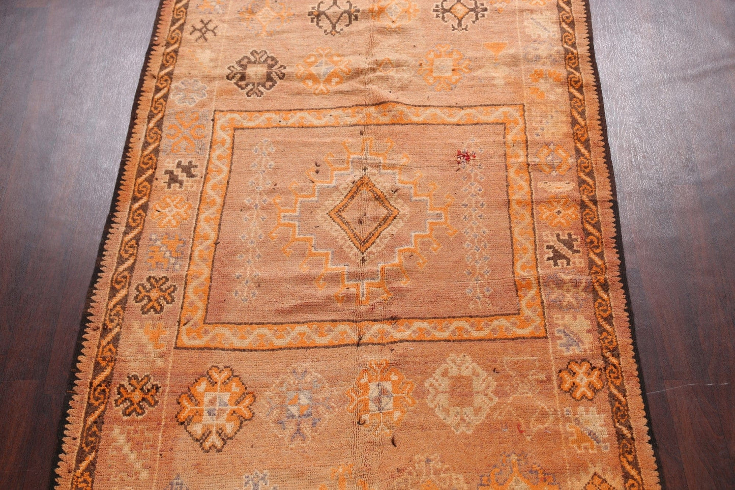 Antique Geometric Moroccan Oriental Runner Rug 5x12