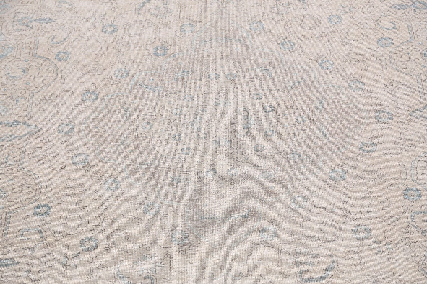 Muted Vintage Distressed Oriental Area Rug 10x13