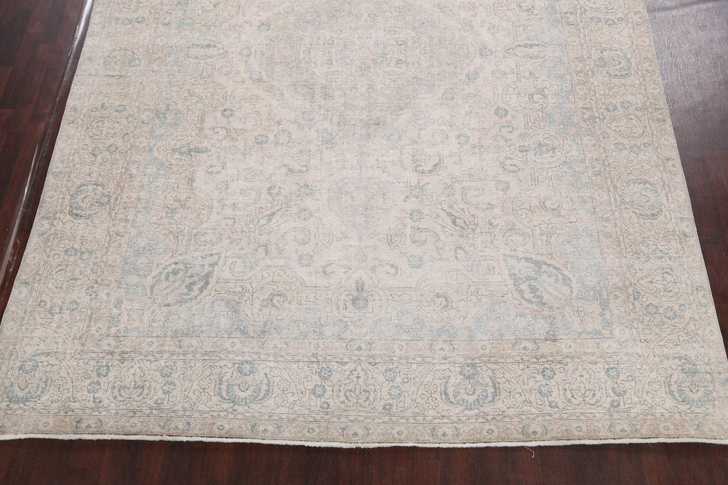 Muted Vintage Distressed Oriental Area Rug 10x13