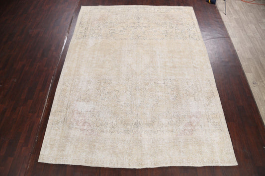 Antique Vintage Distressed Oriental Area Rug 10x13