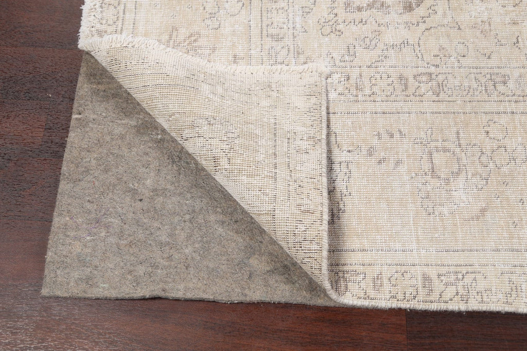 Muted Floral Vintage Distressed Oriental Area Rug 10x12