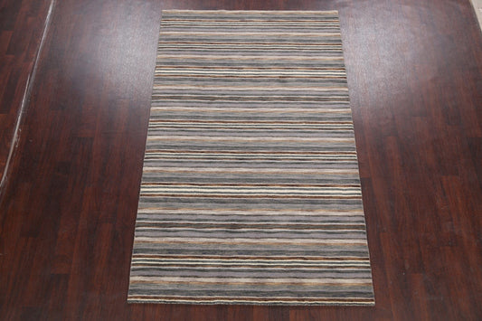 Striped Modern Gabbeh Oriental Area Rug 5x8