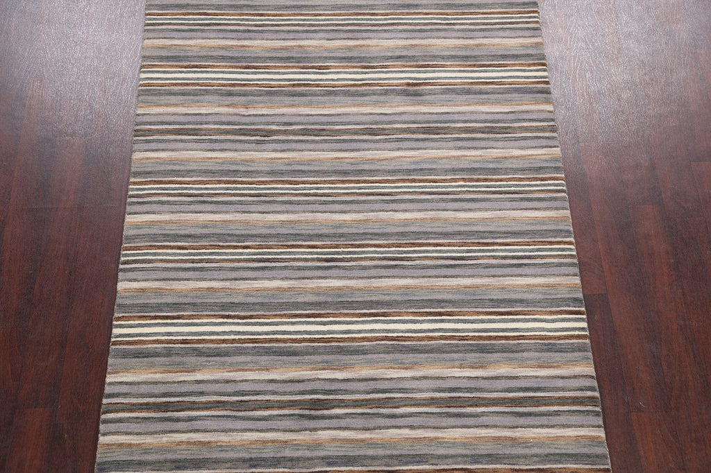 Striped Modern Gabbeh Oriental Area Rug 5x8