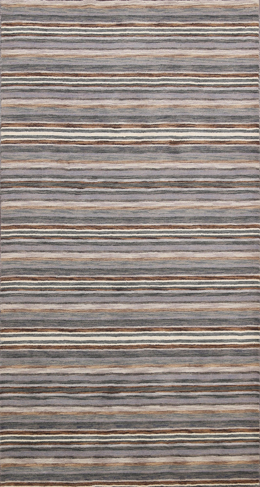 Striped Modern Gabbeh Oriental Area Rug 5x8