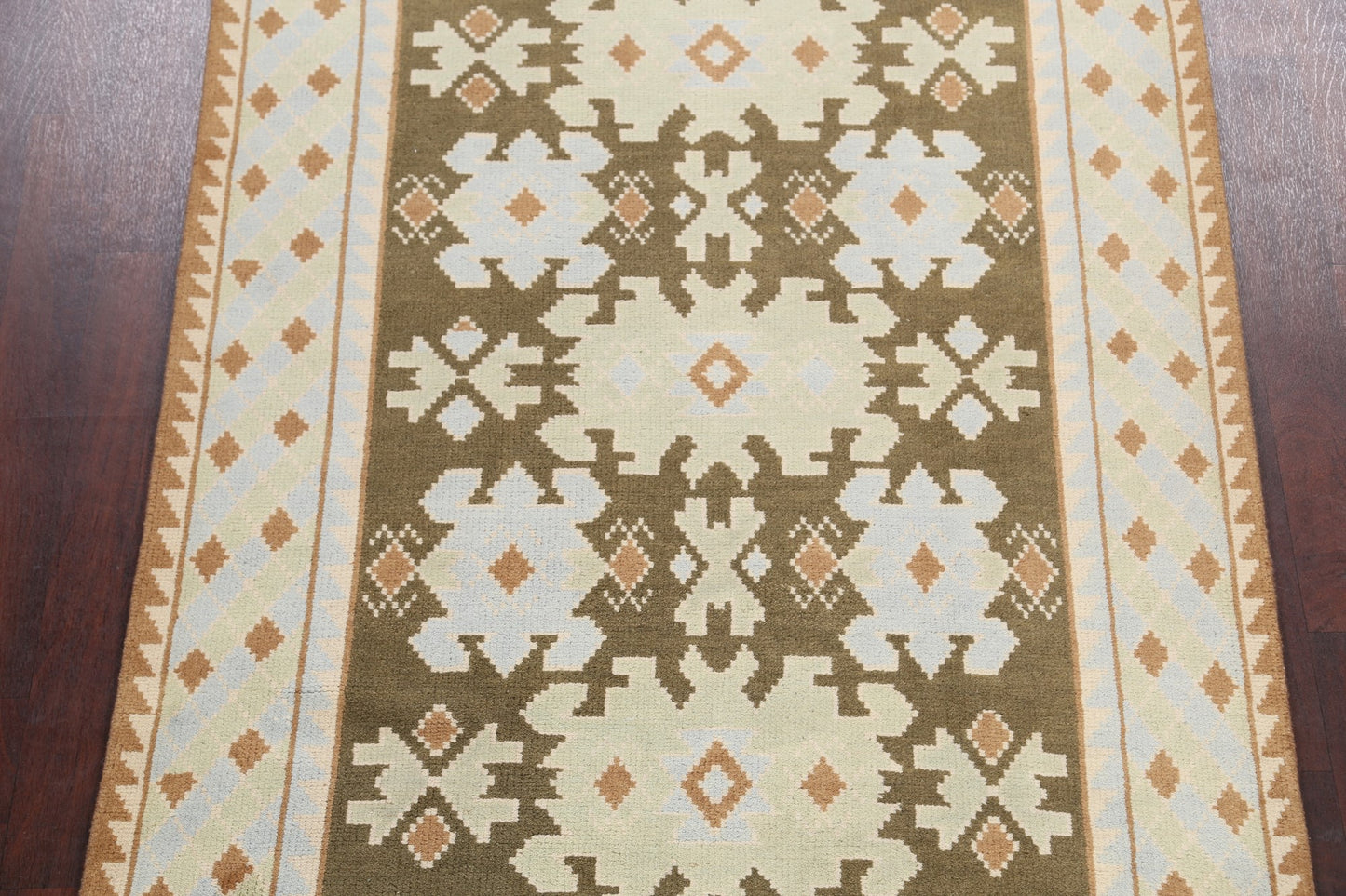 Geometric Green Ziegler Oriental Area Rug 5x8