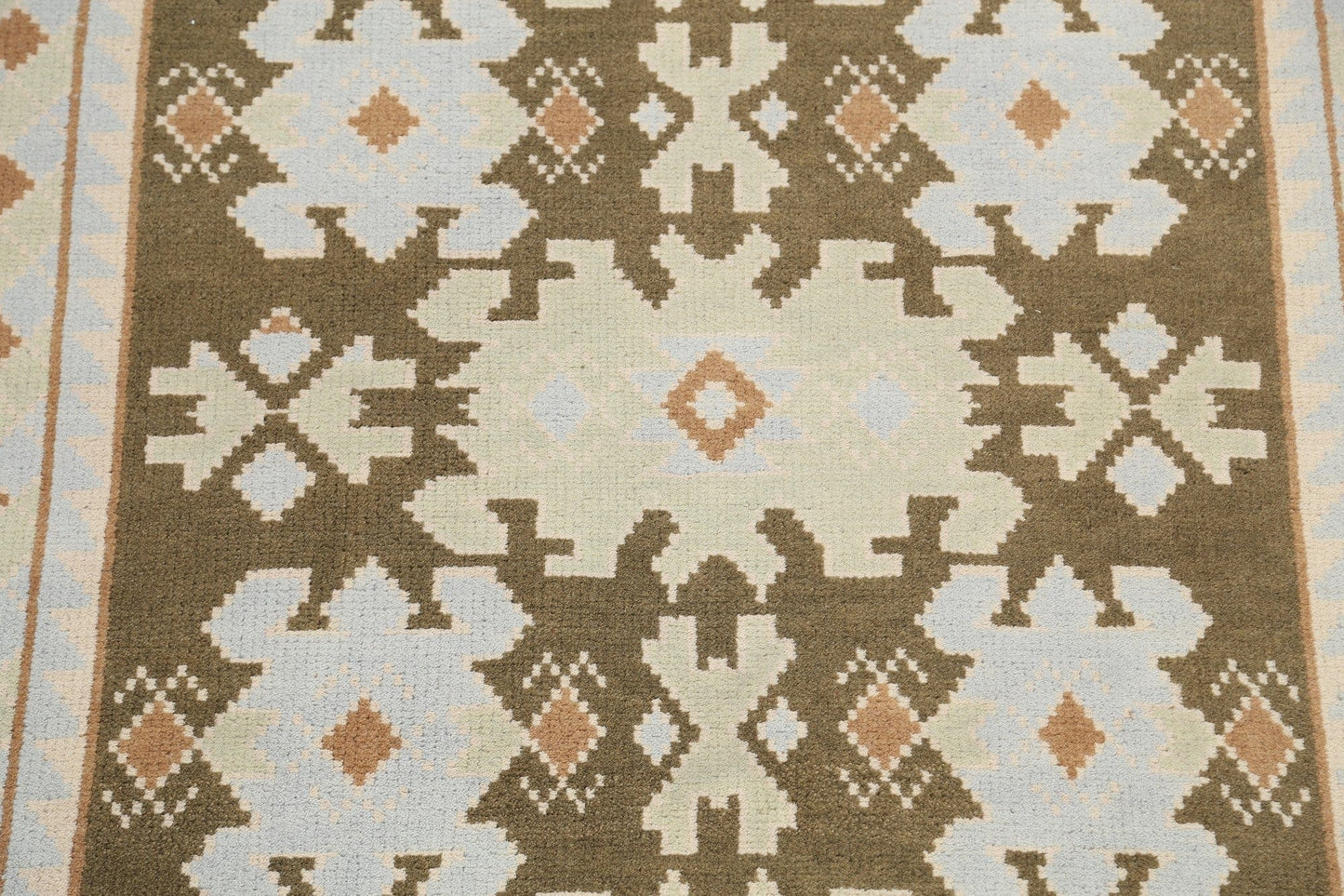 Geometric Green Ziegler Oriental Area Rug 5x8