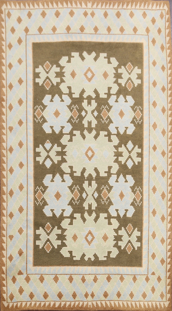 Geometric Green Ziegler Oriental Area Rug 5x8