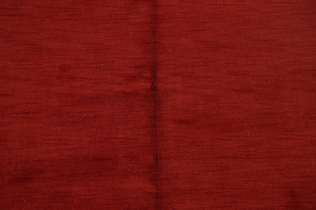 Modern Red Gabbeh Oriental Area Rug 5x8