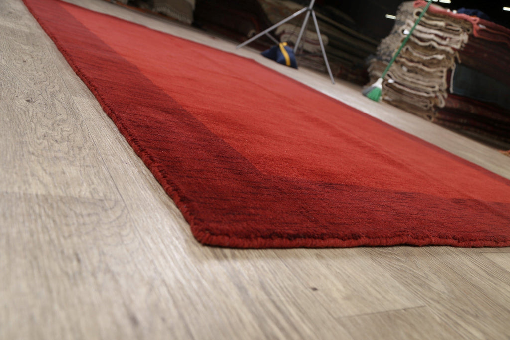 Modern Red Gabbeh Oriental Area Rug 5x8