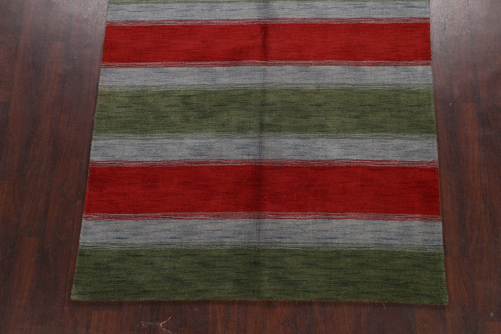 Striped Gabbeh Oriental Area Rug 5x8