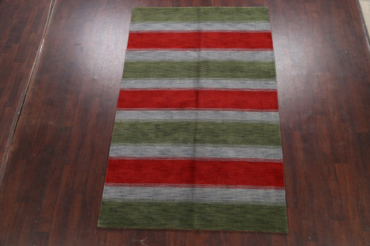 Striped Gabbeh Oriental Area Rug 5x8