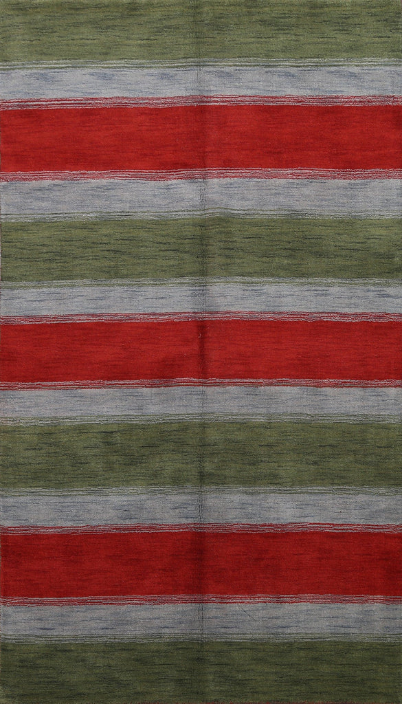 Striped Gabbeh Oriental Area Rug 5x8