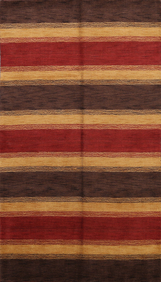 Striped Gabbeh Oriental Area Rug 5x8