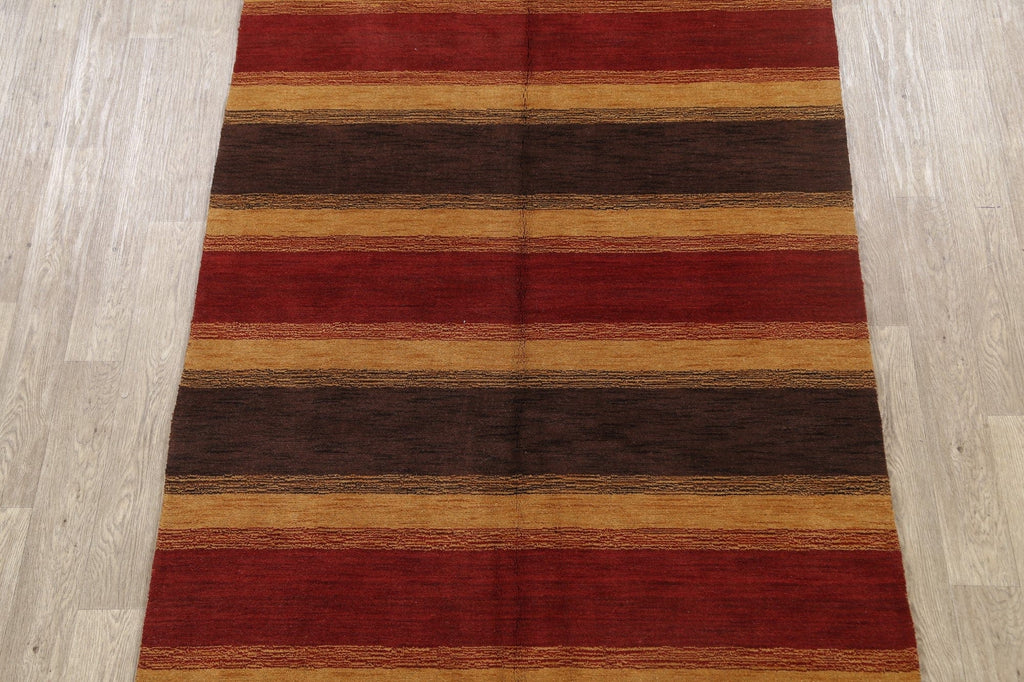 Striped Gabbeh Oriental Area Rug 5x8