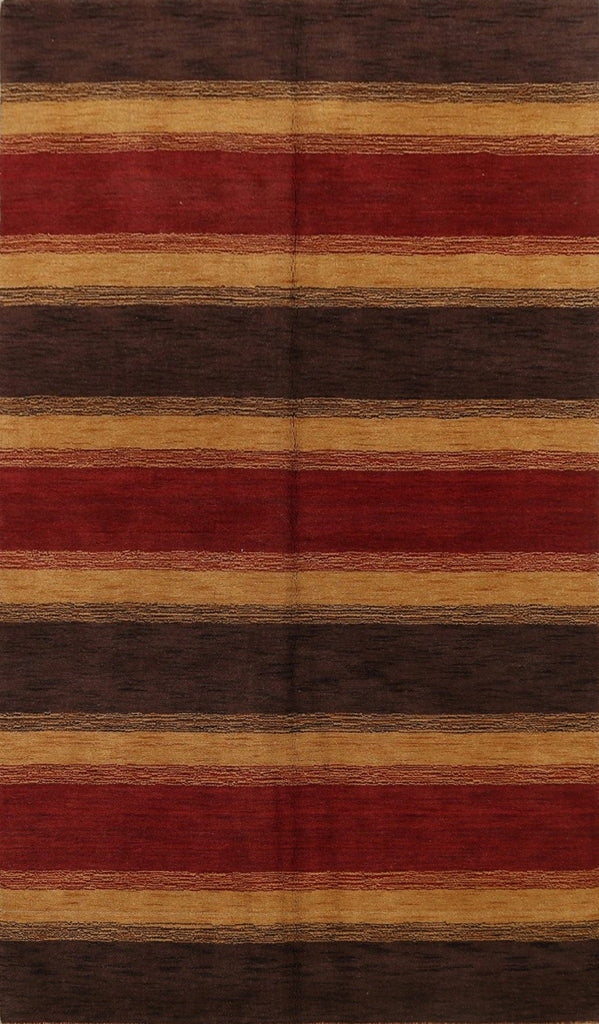 Striped Gabbeh Oriental Area Rug 5x8