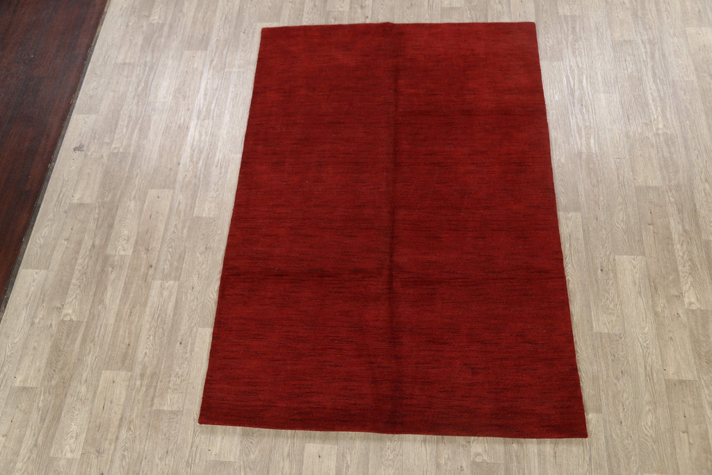 Solid Gabbeh Oriental Area Rug 6x8