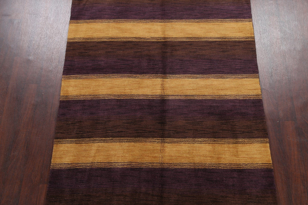 Striped Gabbeh Oriental Area Rug 5x8