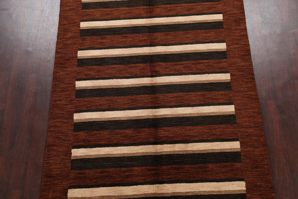 Striped Gabbeh Oriental Area Rug 6x8