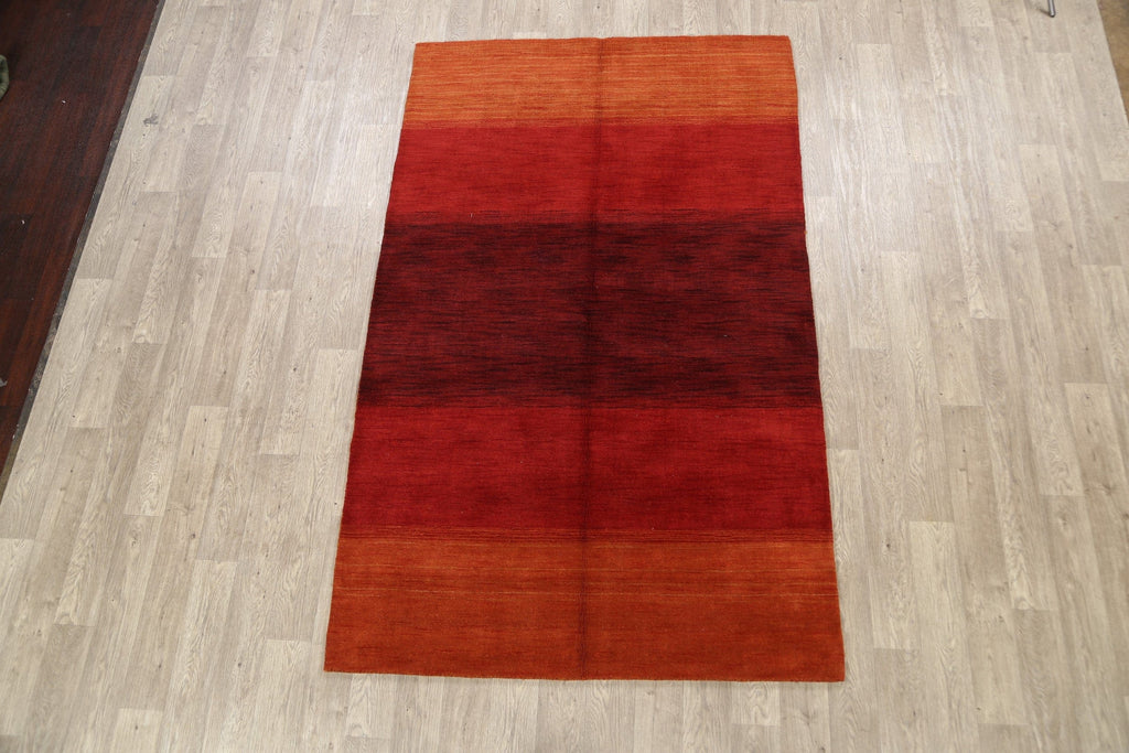 Modern Gabbeh Oriental Area Rug 5x8