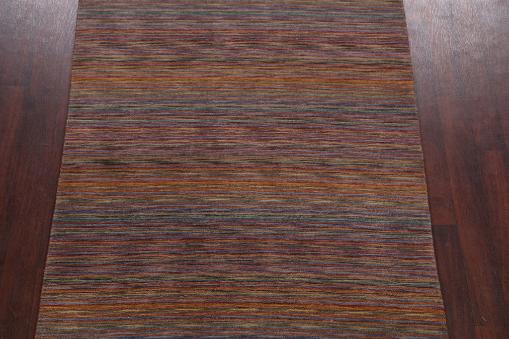 Striped Modern Gabbeh Oriental Area Rug 5x8