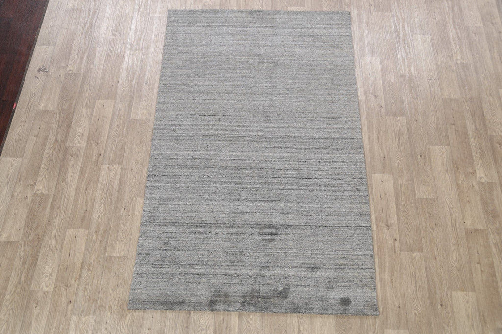 Solid Modern Moroccan Wool Area Rug 5x8