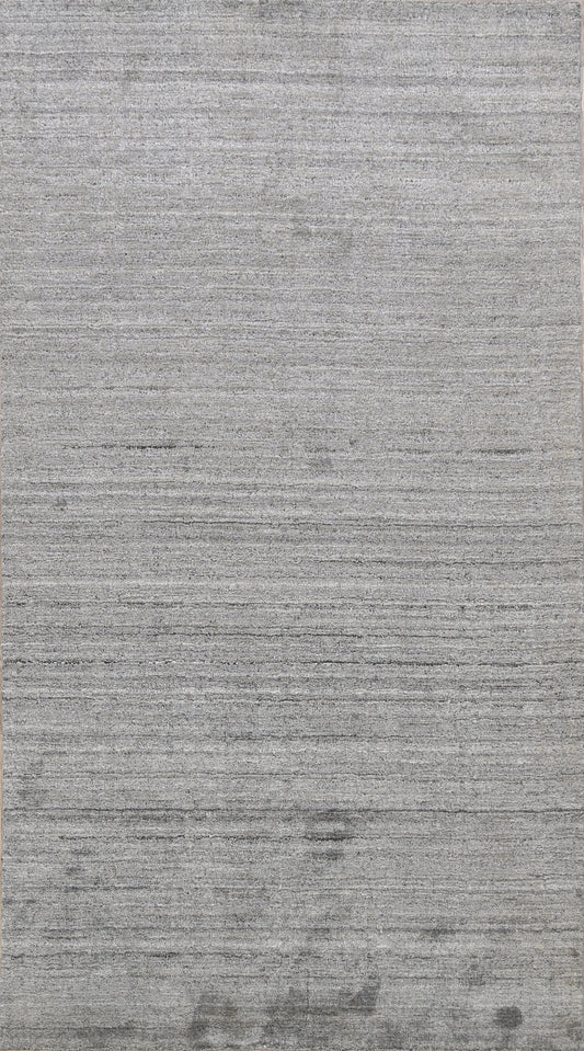 Solid Modern Moroccan Wool Area Rug 5x8