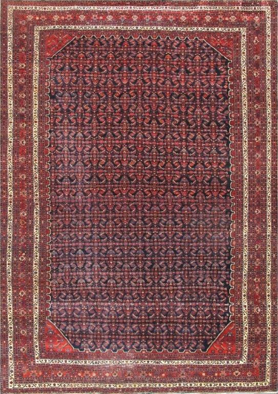 Antique Bibikabad Collection Navy Wool Area Rug-13' 1" X 18' 5"