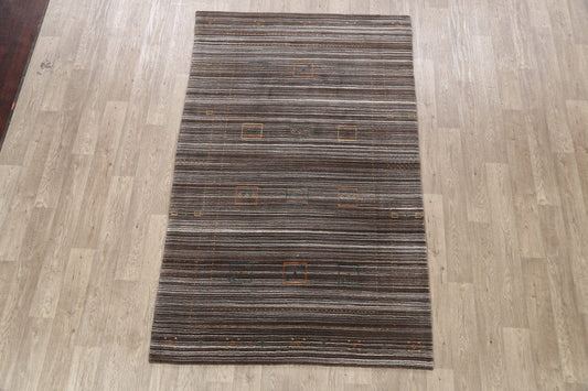 Modern Gabbeh Oriental Area Rug 5x8