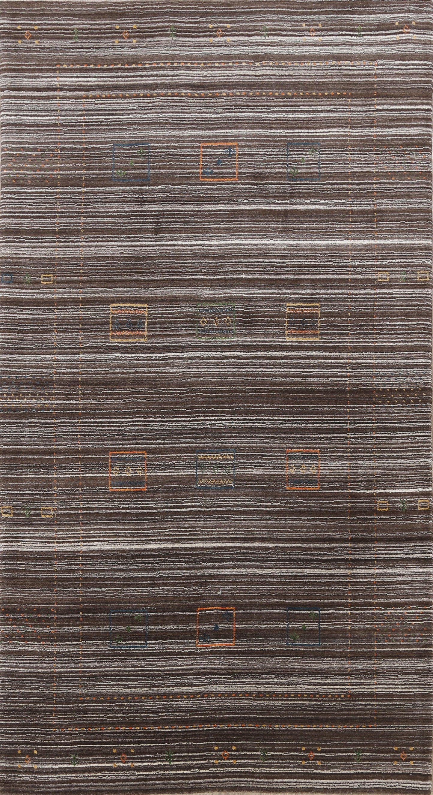 Modern Gabbeh Oriental Area Rug 5x8