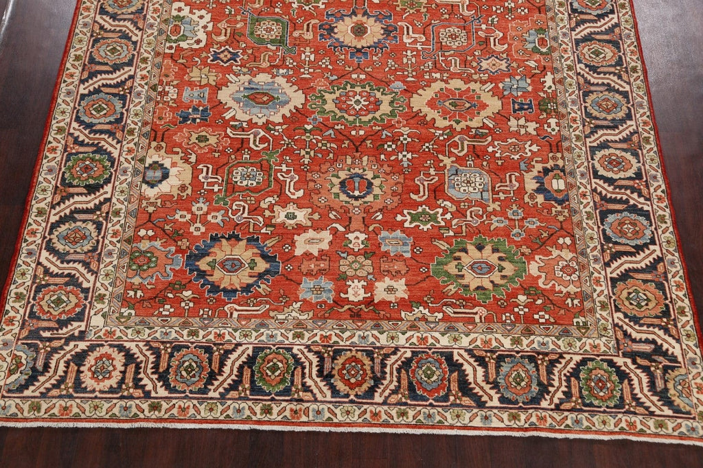 Floral Heriz Serapi Vegetable Dye Oriental Area Rug 9x12