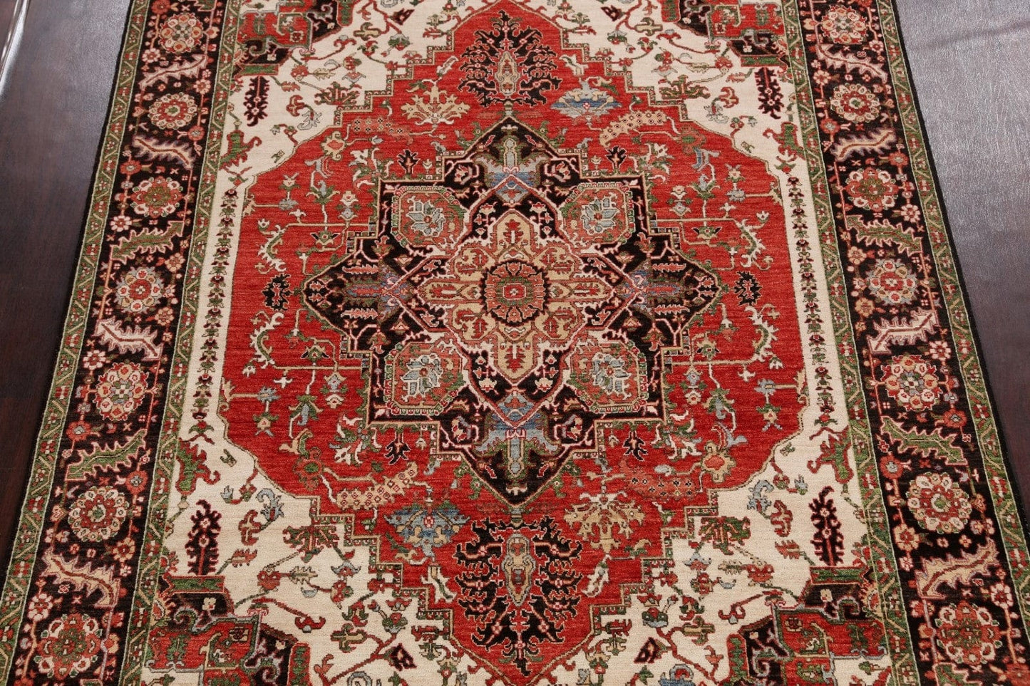 Geometric Heriz Serapi Vegetable Dye Oriental Area Rug 8x10