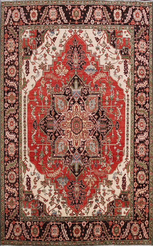 Geometric Heriz Serapi Vegetable Dye Oriental Area Rug 8x10