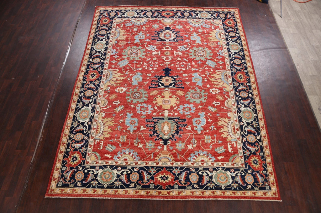 Floral Heriz Serapi Vegetable Dye Oriental Area Rug 9x12